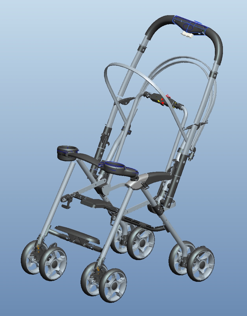 Branded Baby strollers婴儿推车结构3D图纸 STP格式